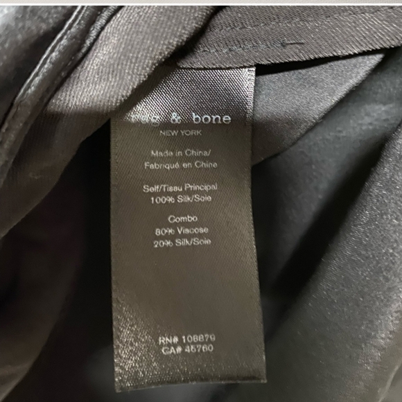 Rag and Bone Victor black silk surplice blouse size PS - Picture 5 of 15